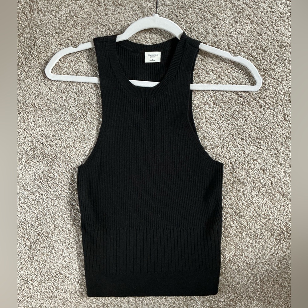 Abercrombie & Fitch Black Ribbed Tank Top